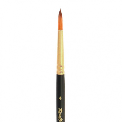 Кисть имит.колонка круглая короткая ручка "1S15" №4 для масла, акрила, гуаши, темперы Кисть имит.колонка круглая короткая ручка "1S15" №4 для масла, акрила, гуаши, темперы